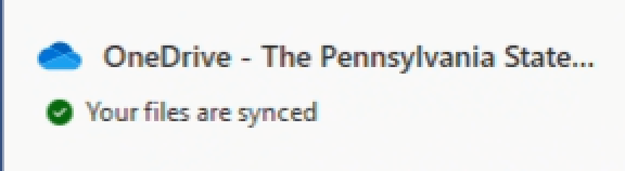 screenshot of OneDrive "Your files are synced"